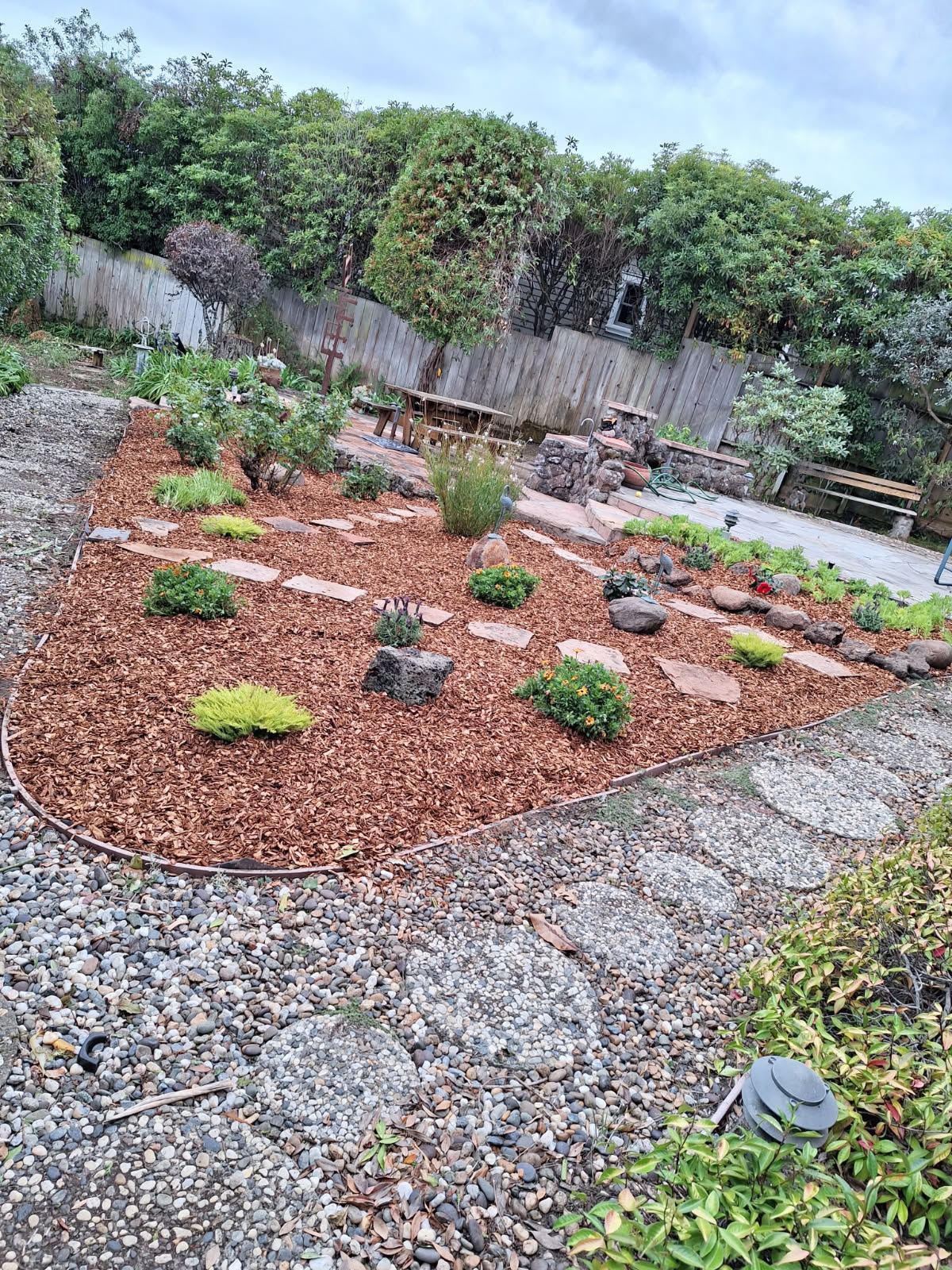 After landscaping work