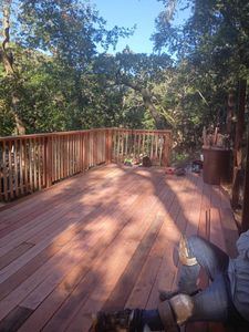 Finished redwood deck