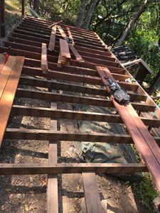 Deck framing in progress