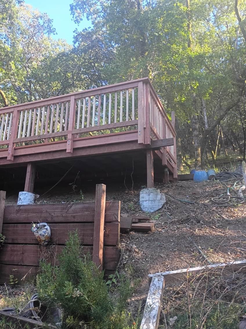 Elevated hillside deck