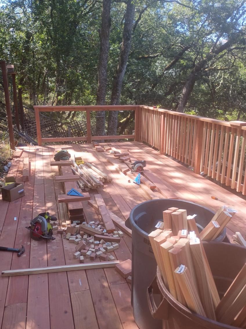 Redwood deck build